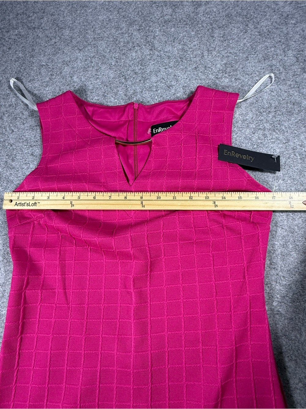 EnRevelry‎ Sleeveless Textured Fit Flare Dress Pink Size 6 NWT - Picture 8 of 8